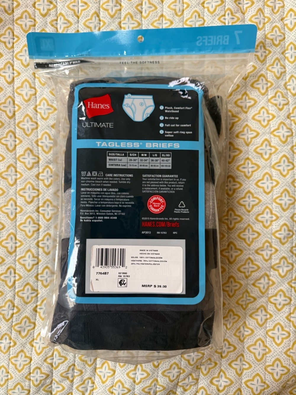 NWT HANES Ultimate Tagless Briefs 2 packs of 7 - Picture 2 of 2